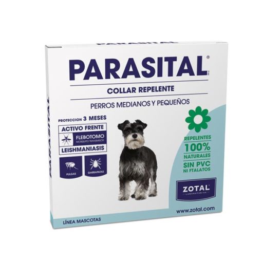 Collar antiparasitario para perros medianos y pequeños